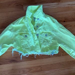 Neon jean jacket Zara